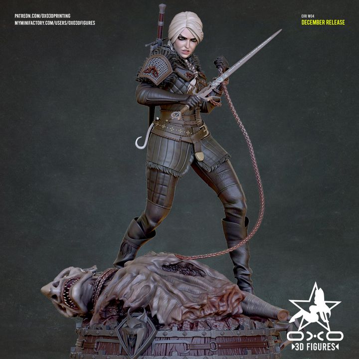 Ciri v4 Resin Fan Art (Designed by OXO3D)