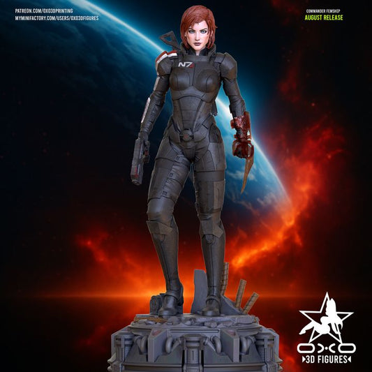 Commander Shepard Mass Effect (Female) Resin Fan Art (Designed by OXO3D)