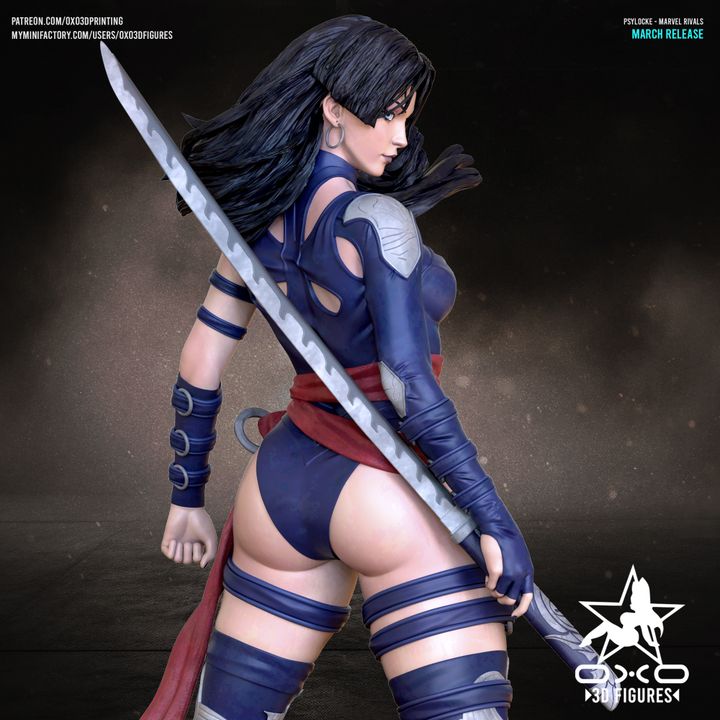 Marvel Rivals Psylocke Resin Fan Art - MTO (Designed by OXO3D)