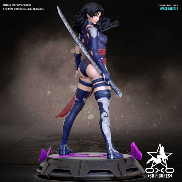 Marvel Rivals Psylocke Resin Fan Art - MTO (Designed by OXO3D)