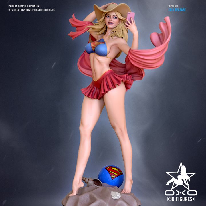 Supergirl Swimsuit Resin Fan Art (Designed by OXO3D)