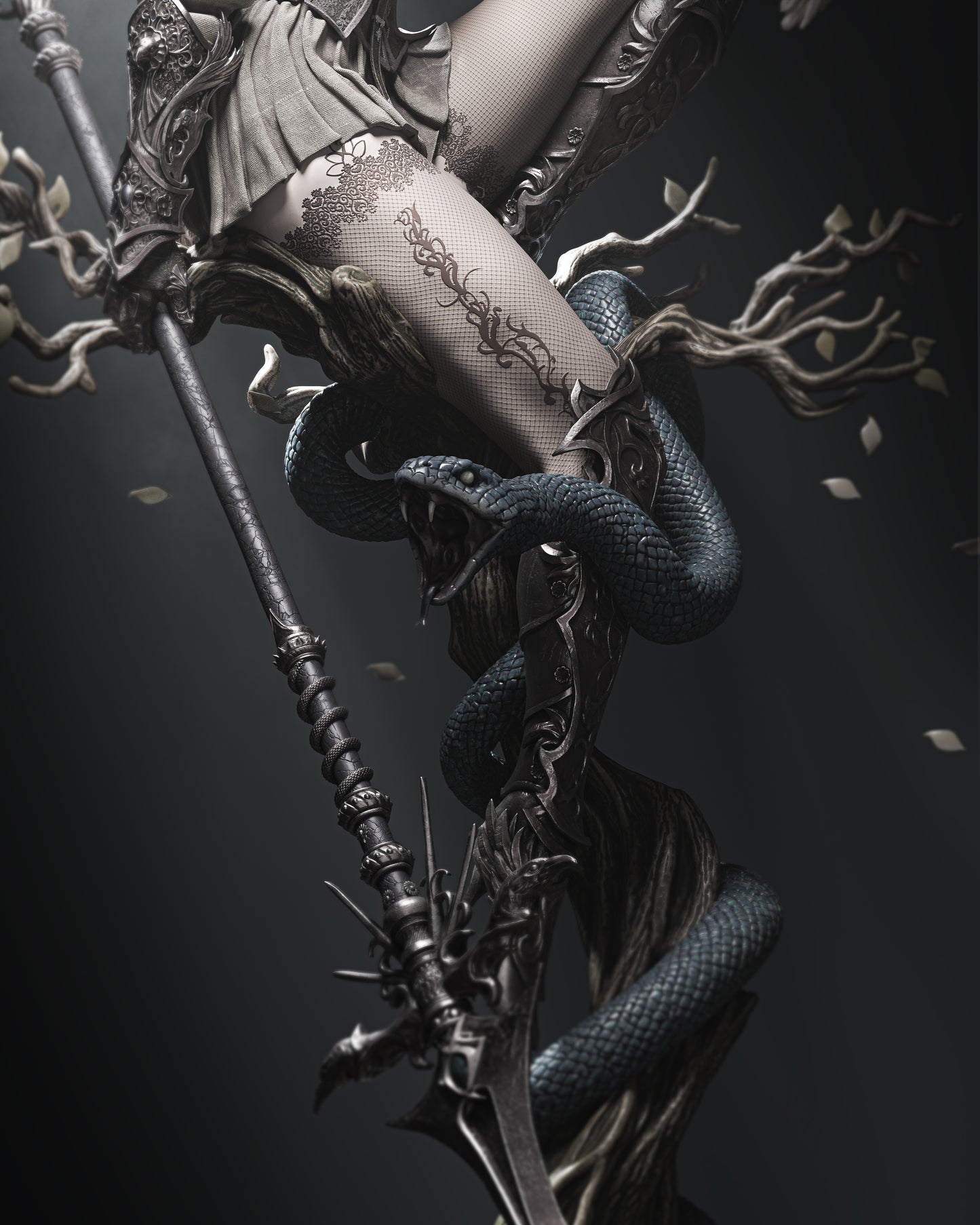 Lenora Queen of Crows Resin Sculpture (Design by CA3D Studios)