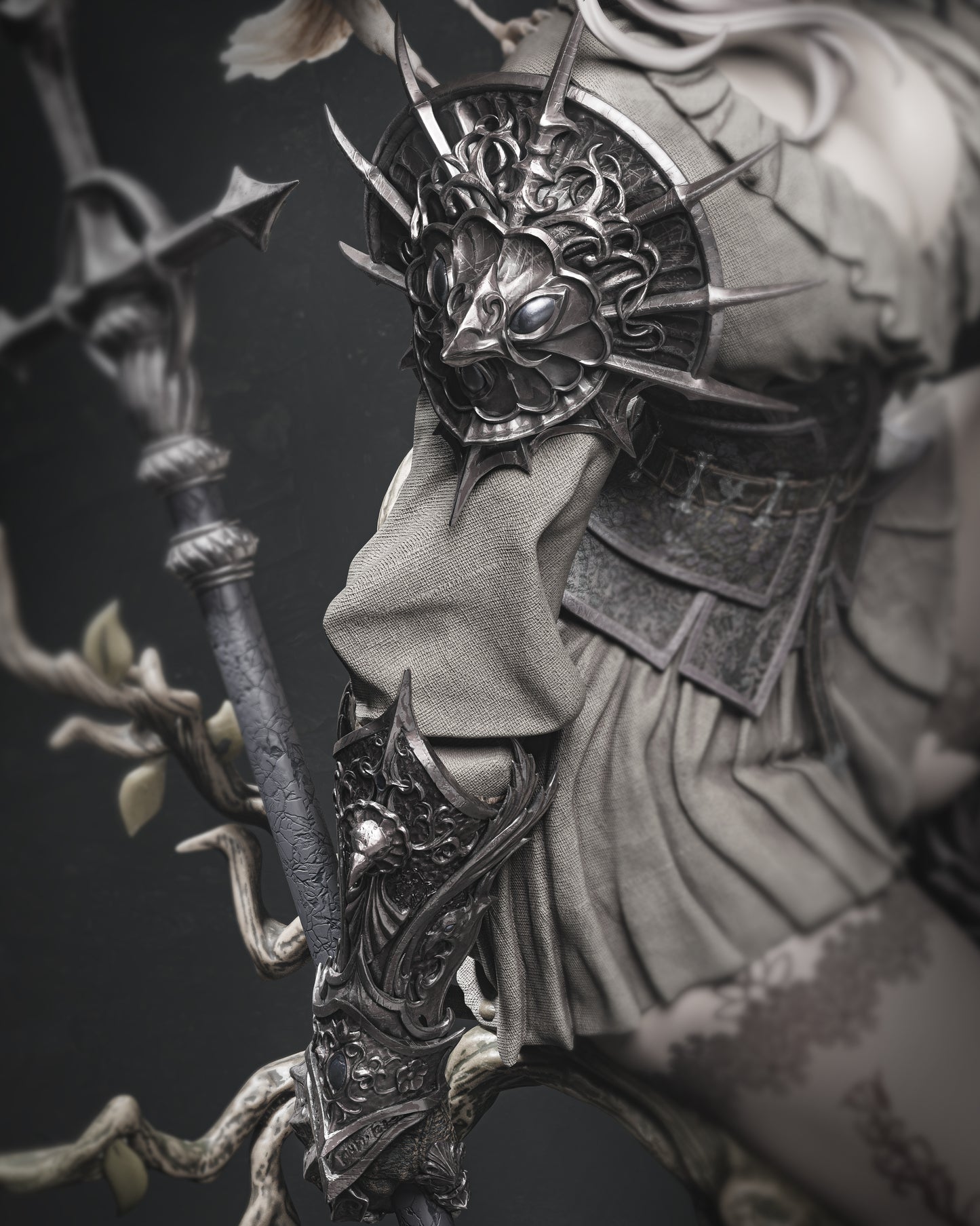 Lenora Queen of Crows Resin Sculpture (Design by CA3D Studios)