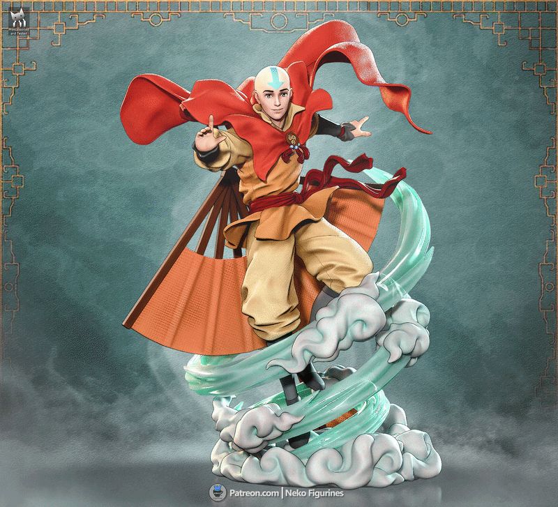 Aang Last Airbender Resin Art (Neko Version)