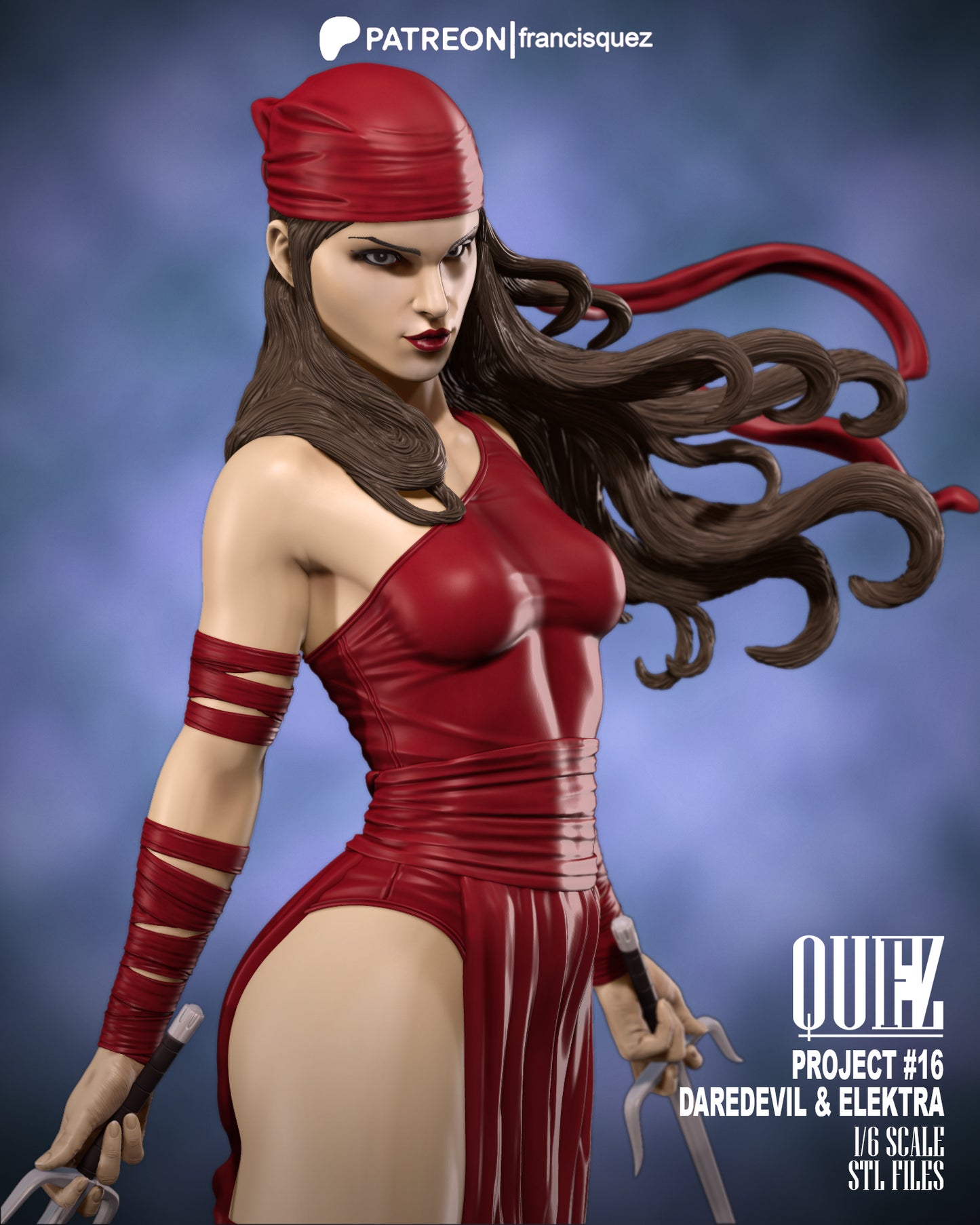 Daredevil and Elektra Savage Resin Fan Art Pro Painted - MTO (Quez)