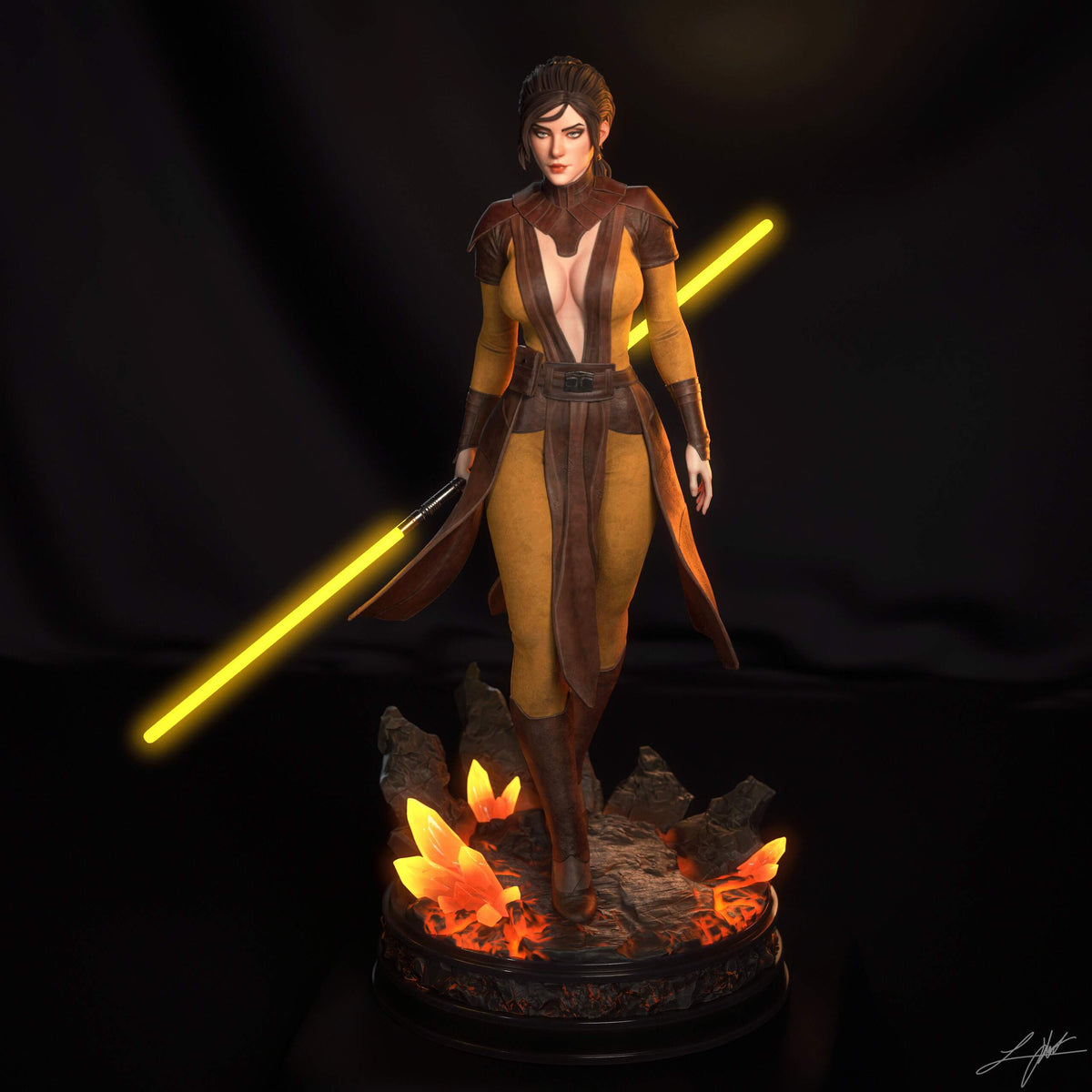 Bastila Shan Star Wars Knights of the Old Republic Resin Art (Design by Abe3D)