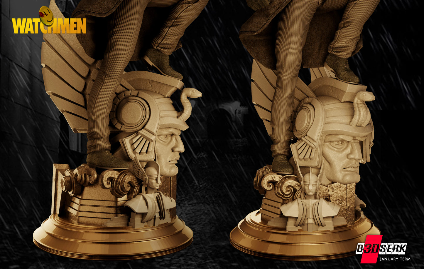 Rorschach Resin Sculpture Fan Art Pro Painted - MTO