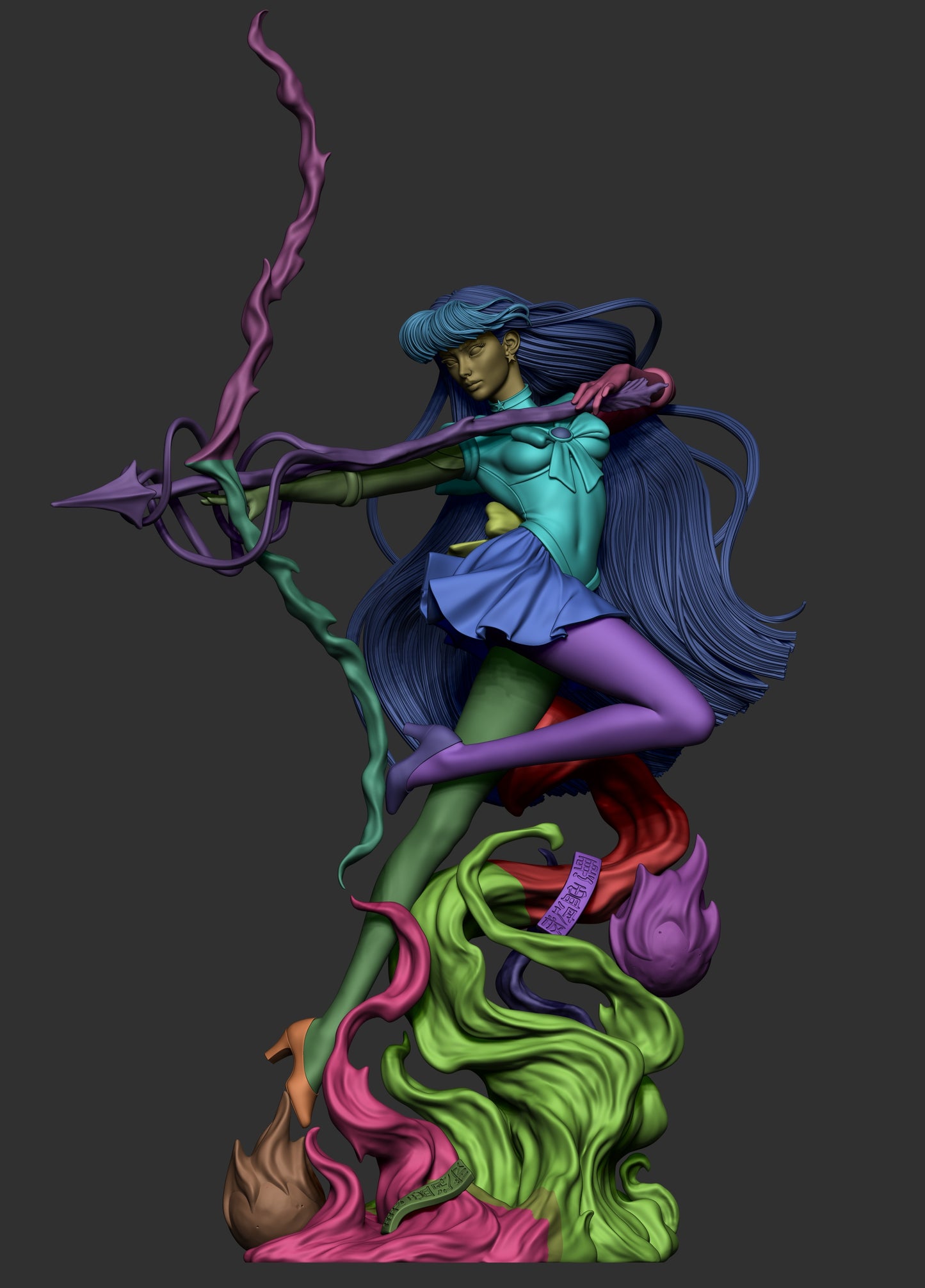 Rei Hino Sailor Moon Resin Fan Art - MTO (Design by CA3D Studios)