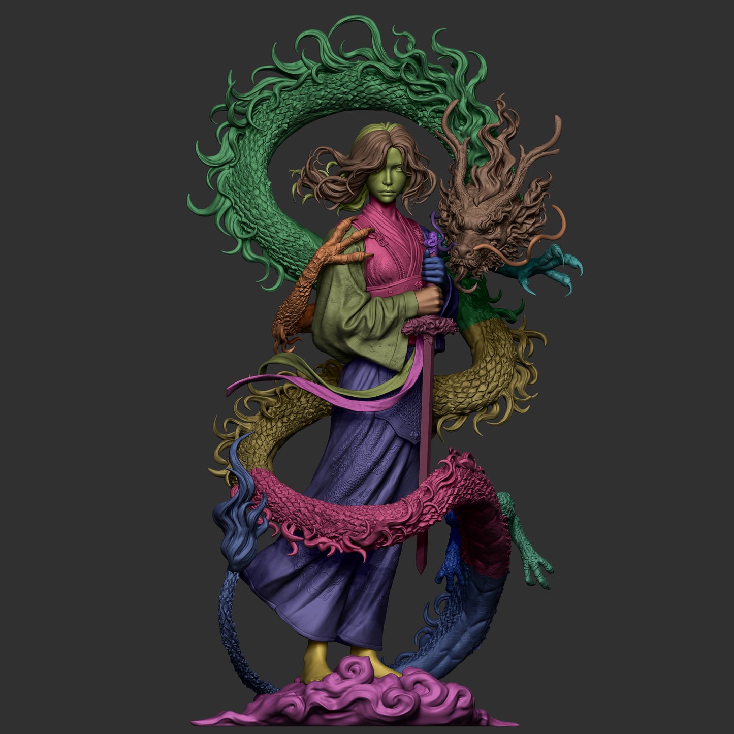 Mulan Resin Sculpture (Design by CA3D Studios)
