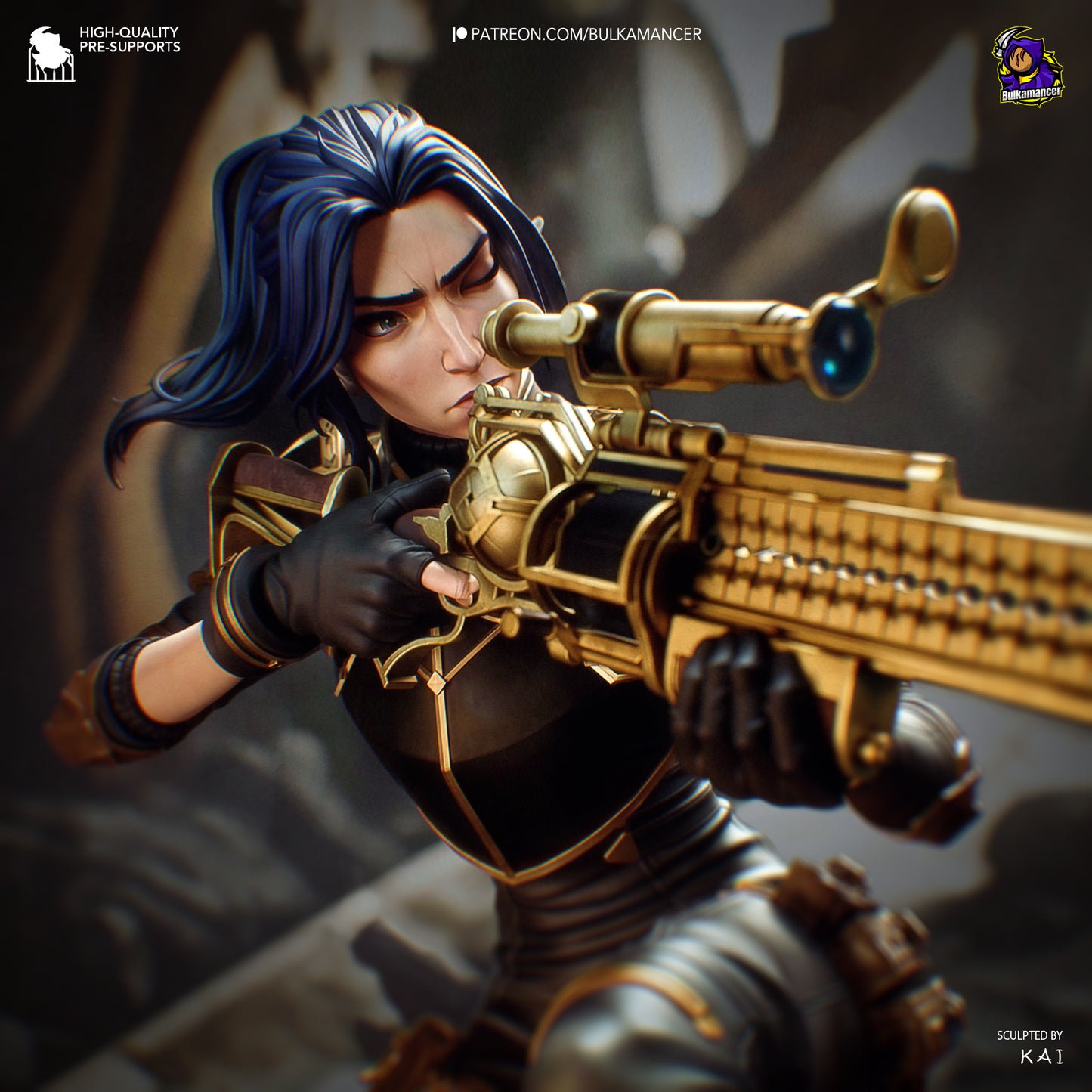 Caitlyn (Arcane) Resin Fan Art - MTO (Design by Bulkamancer)