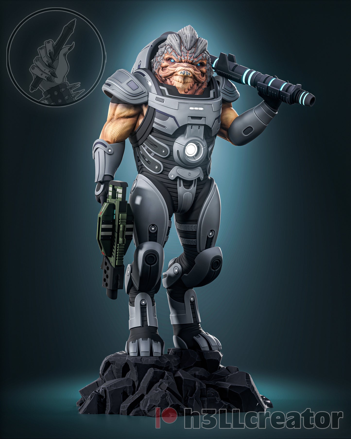 Mass Effect Grunt Collectible Resin Fan Art Pro Painted - MTO