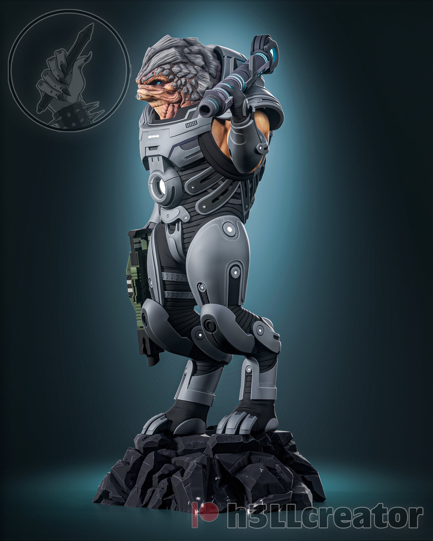 Mass Effect Grunt Collectible Resin Fan Art Pro Painted - MTO