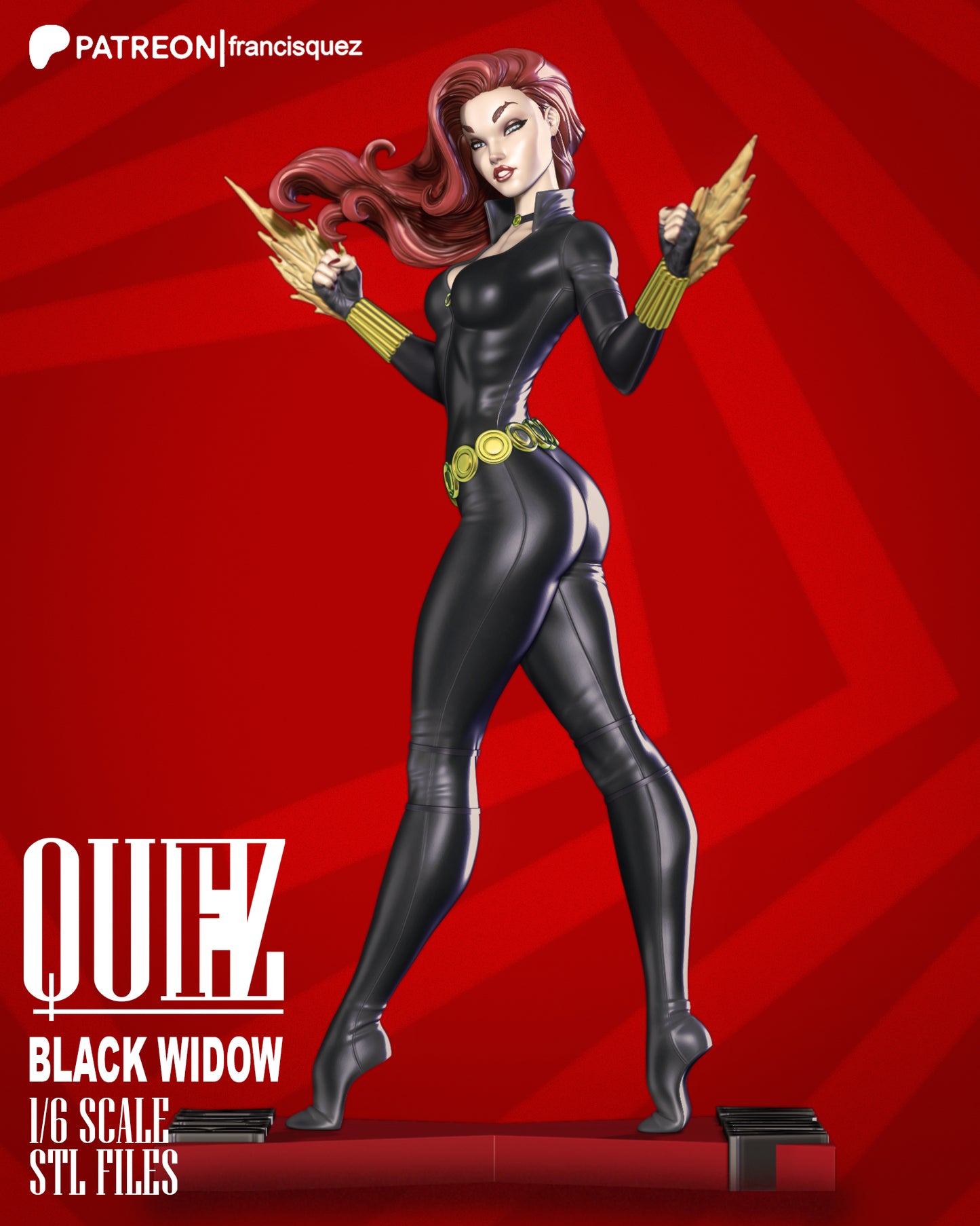 Black Widow Resin Fan Art - MTO (Quez)