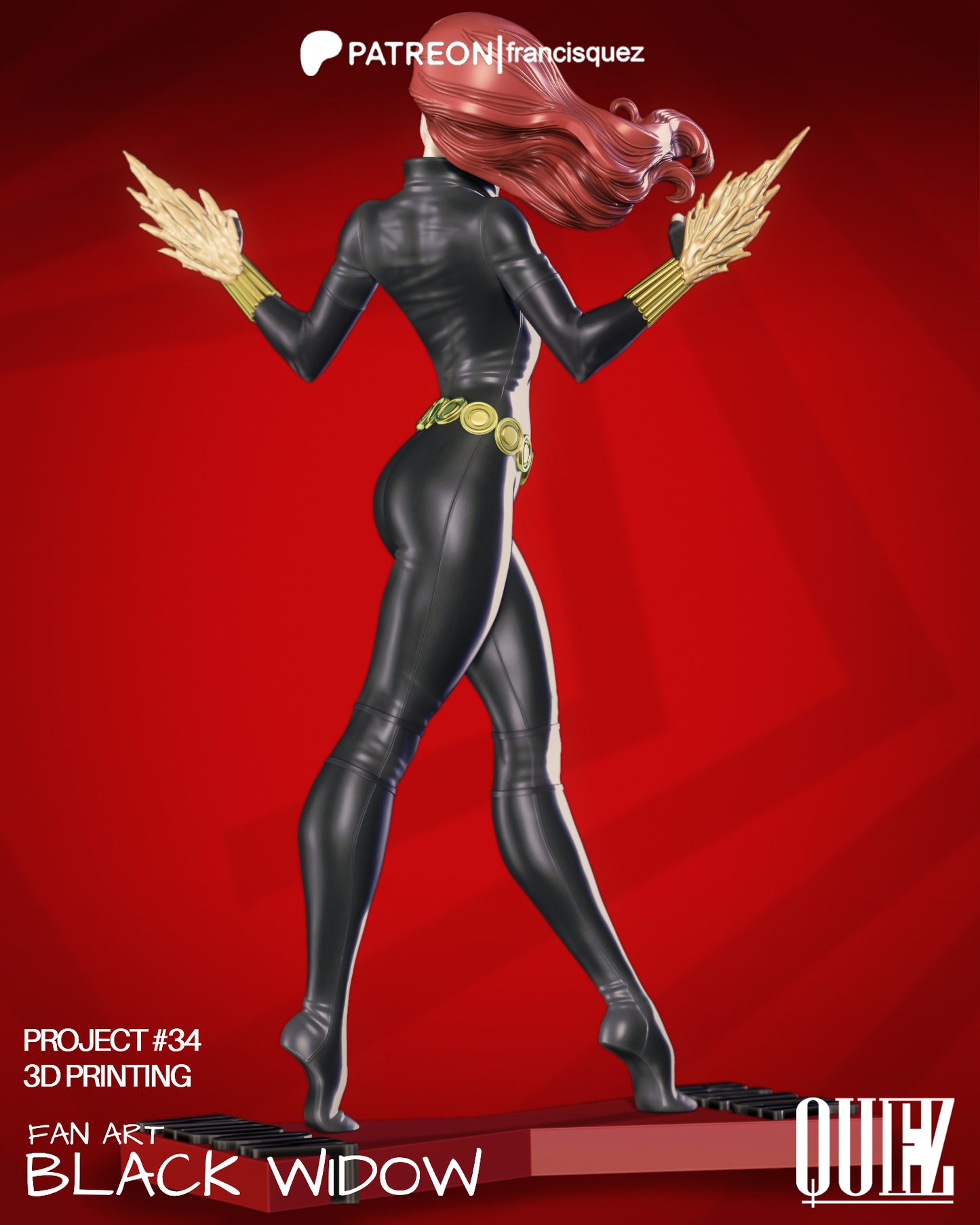 Black Widow Resin Fan Art - MTO (Quez)