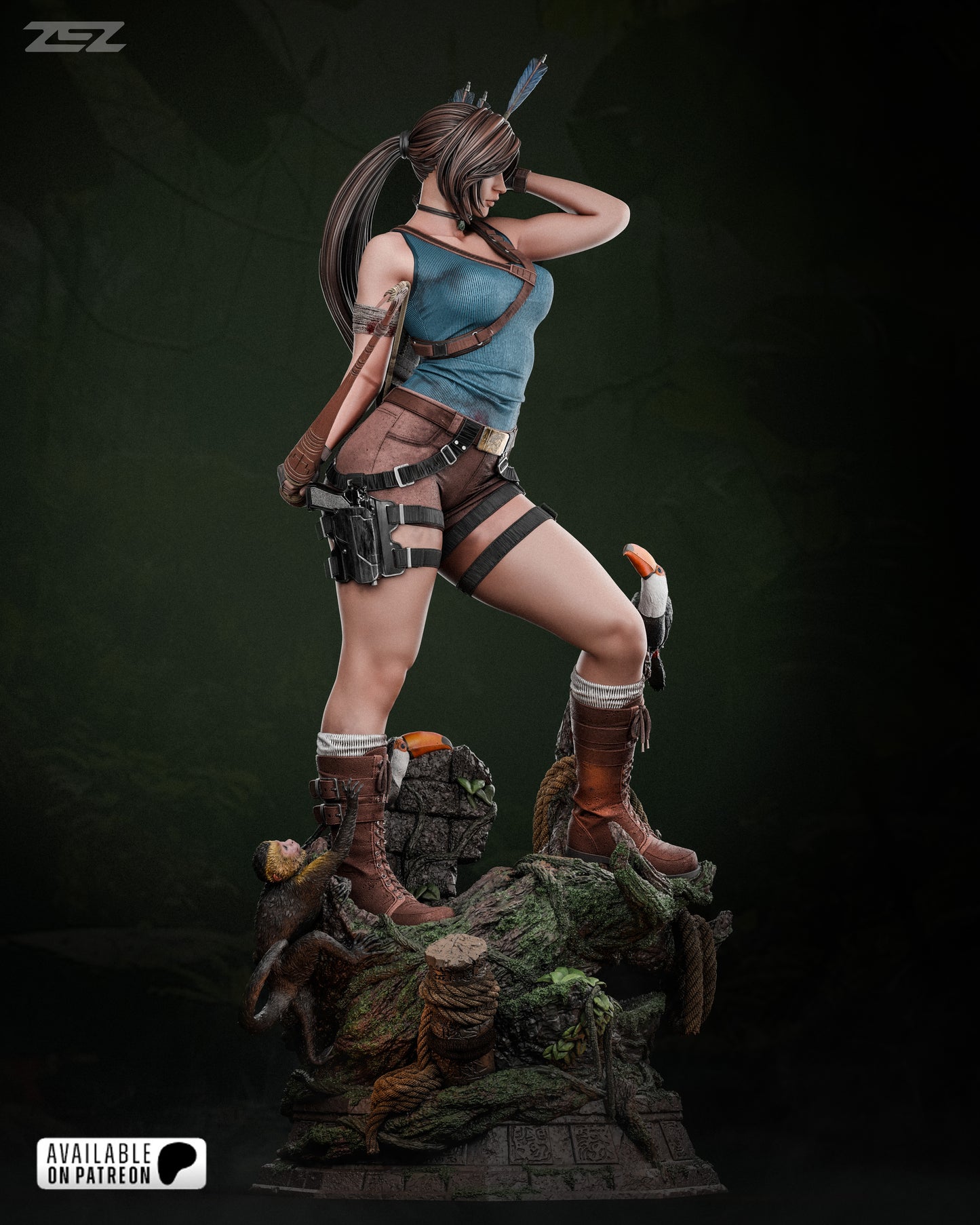 Lara Croft Resin Fan Art Pro Painted - MTO ZEZ