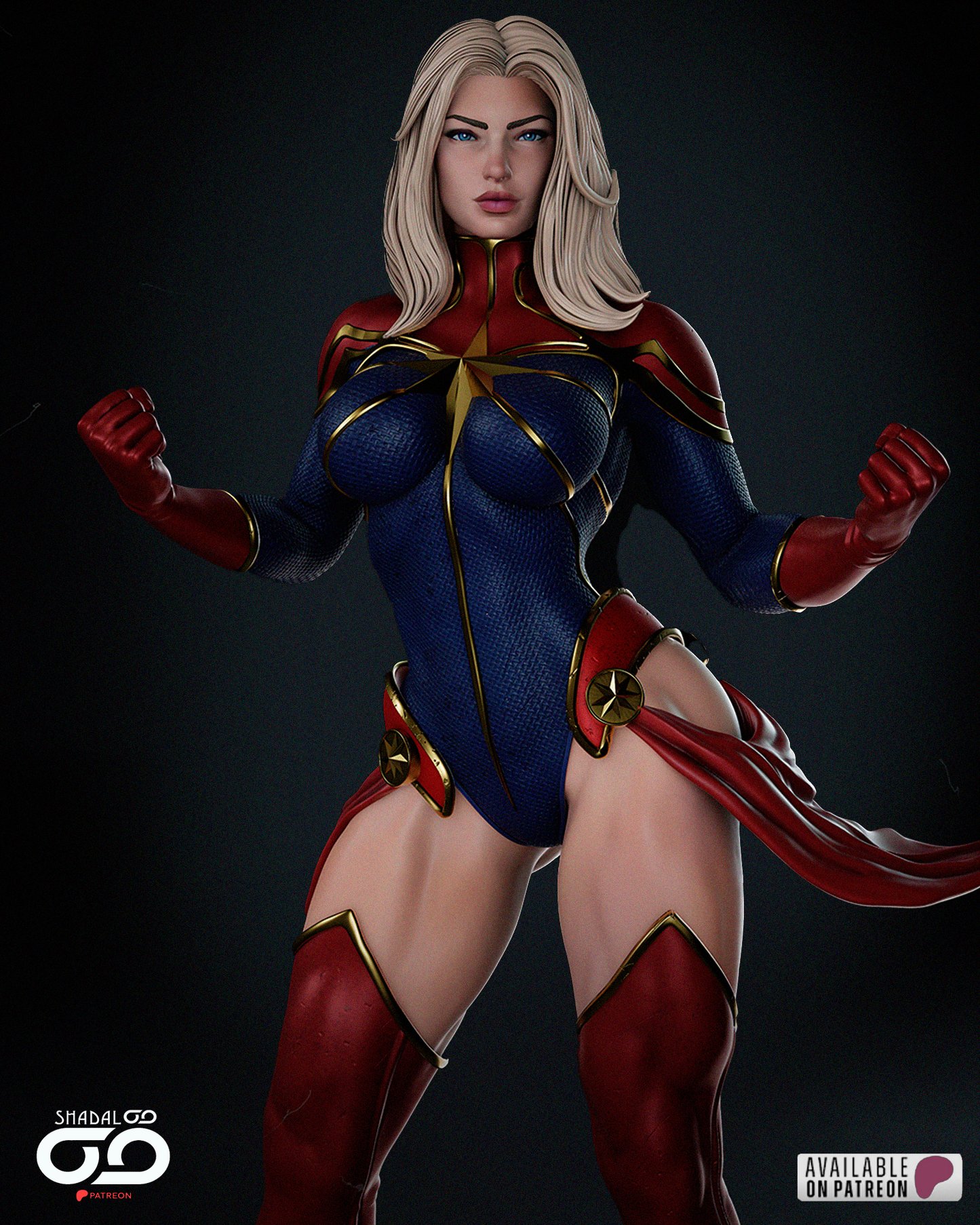 Captain Marvel Resin Sculpture Fan Art - MTO (SDO)