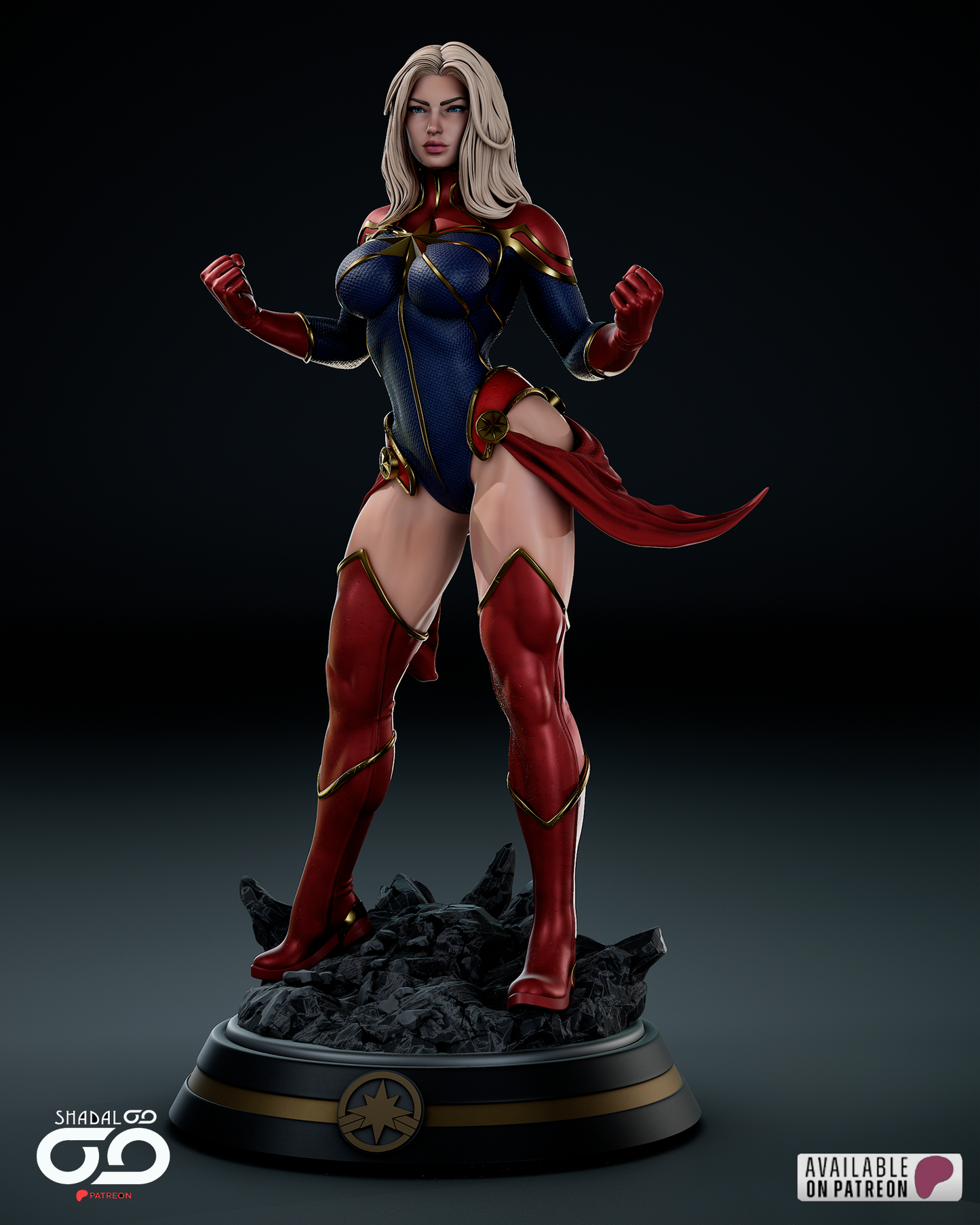 Captain Marvel Resin Sculpture Fan Art - MTO (SDO)