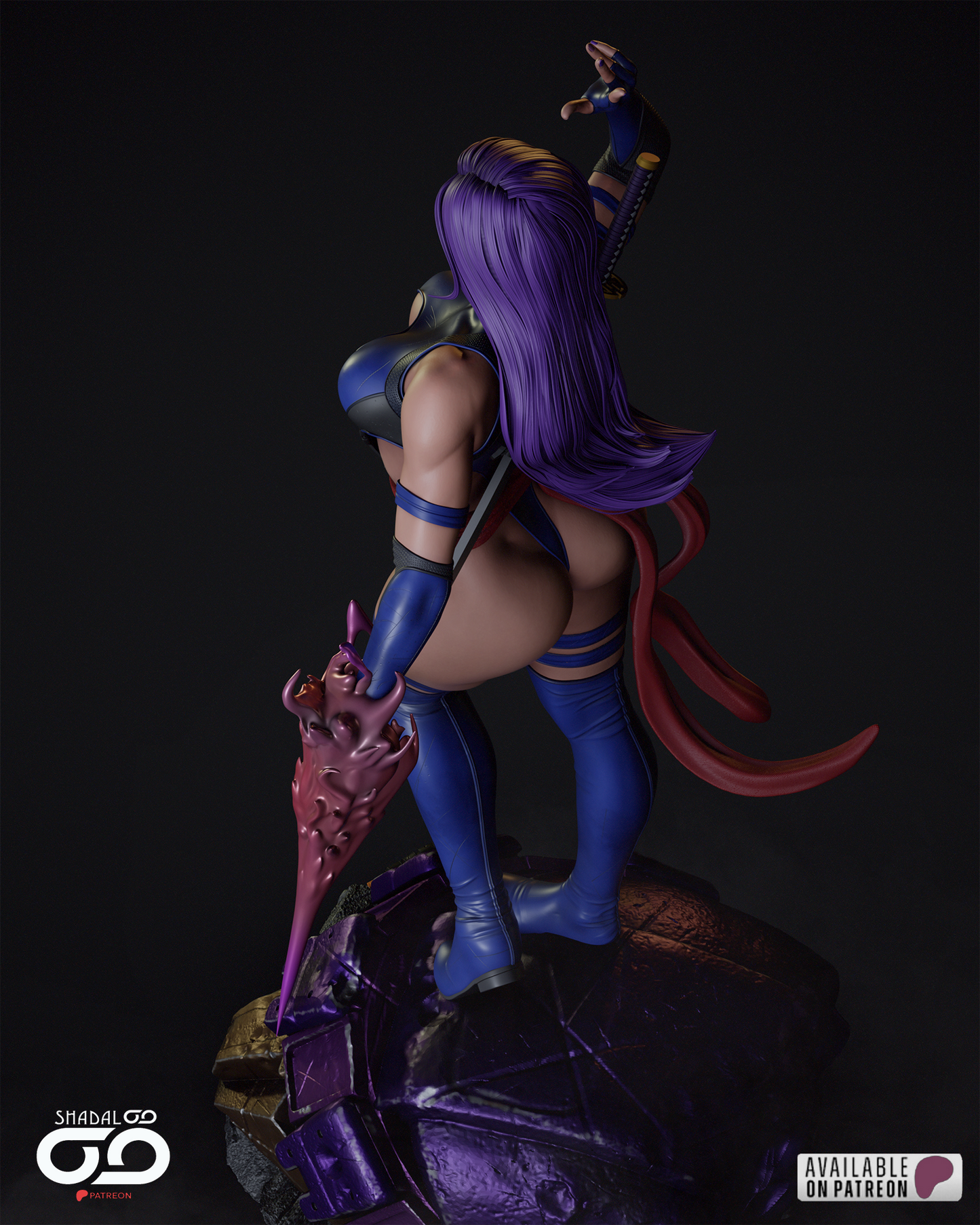 Psylocke Resin Sculpture Fan Art - MTO (SDO)