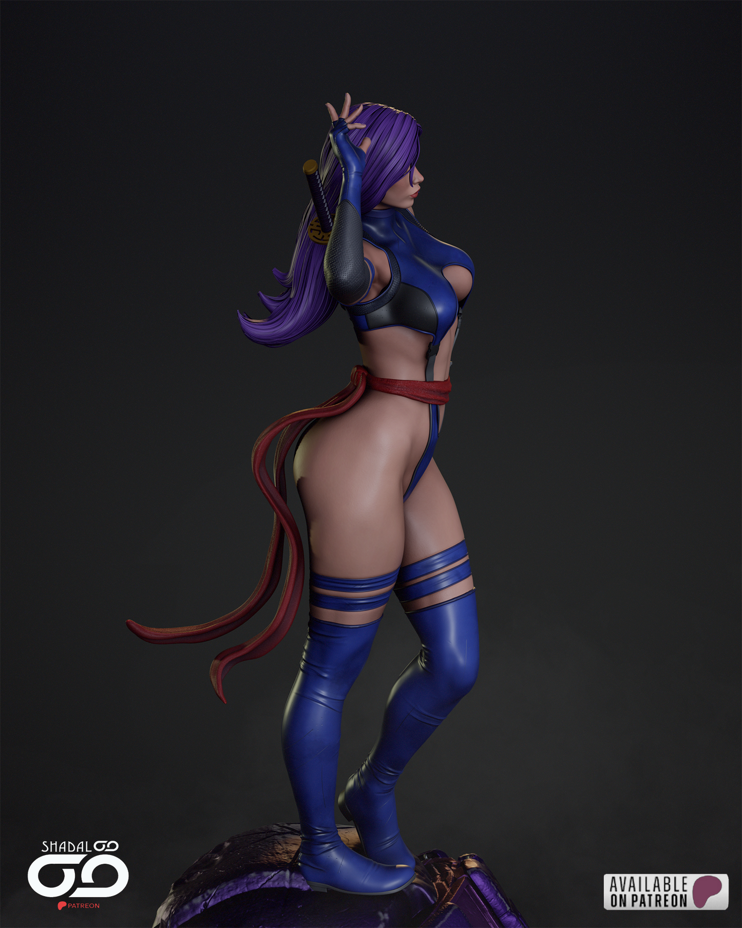 Psylocke Resin Sculpture Fan Art - MTO (SDO)