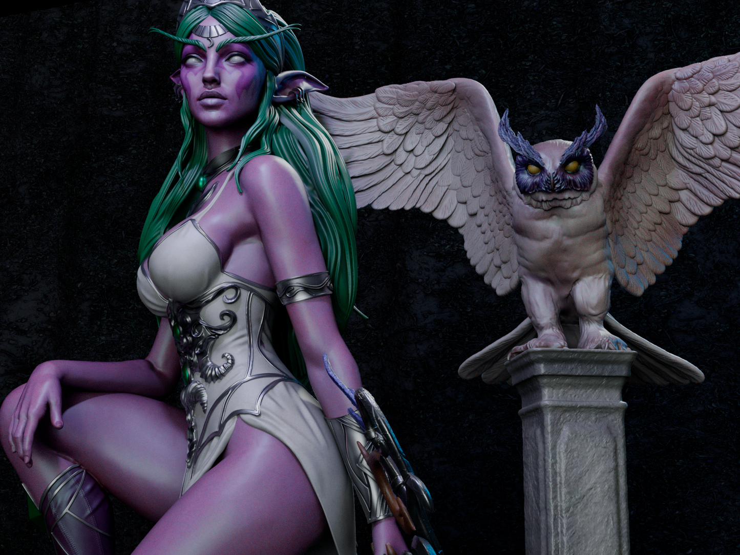 Tyrande Whisperwind Resin Sculpture (Design by CA3D Studios)