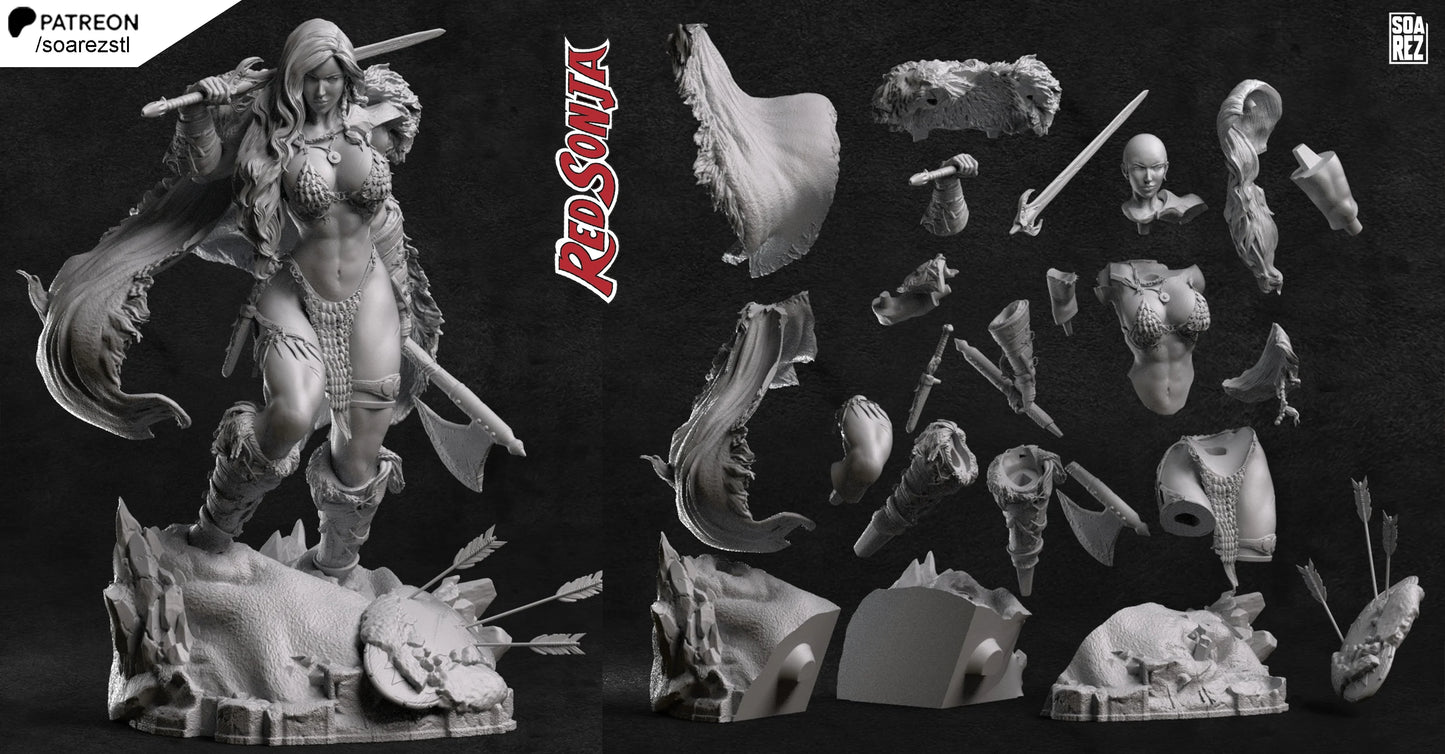 Red Sonja Resin Fan Art Sculpture (Soarez)