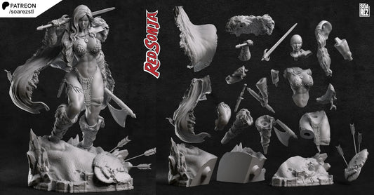 Red Sonja Resin Fan Art Sculpture (Soarez)