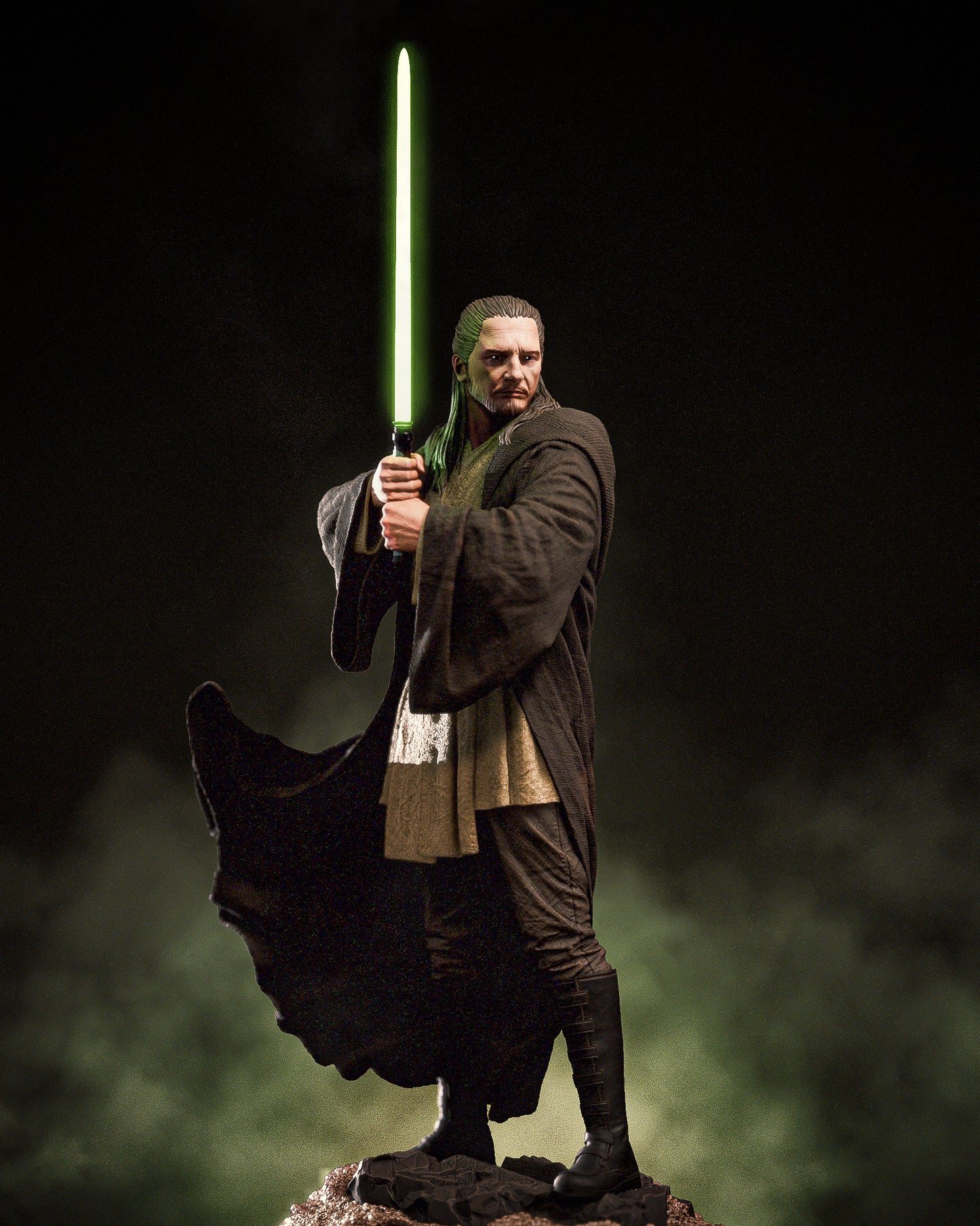 Qui Gon Jinn Resin Art - MTO (Design by CA3D)