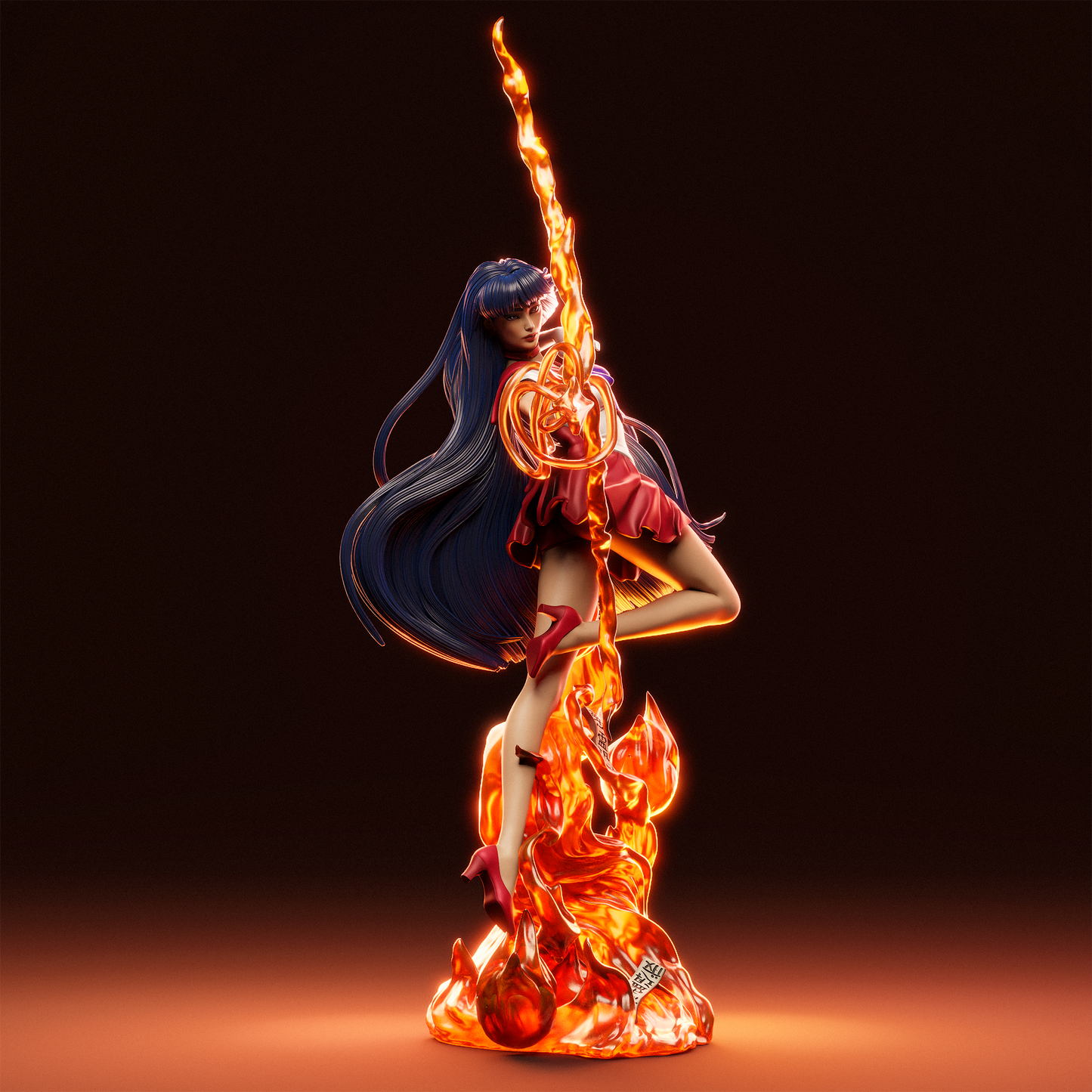 Rei Hino Sailor Moon Resin Fan Art - MTO (Design by CA3D Studios)