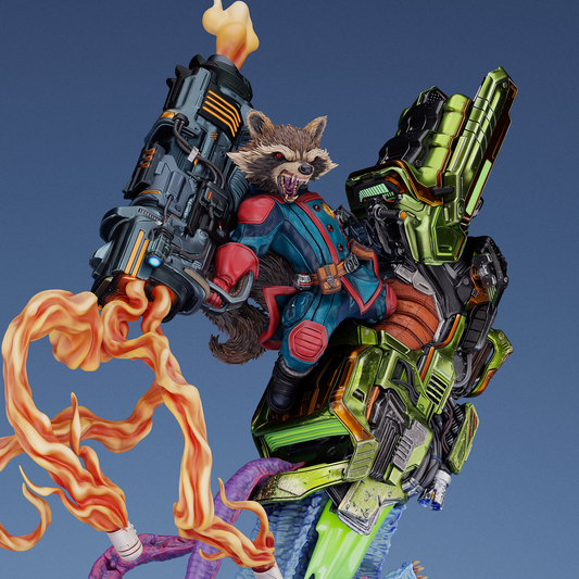 Rocket Raccoon Resin Art - MTO (Design by CA3D)