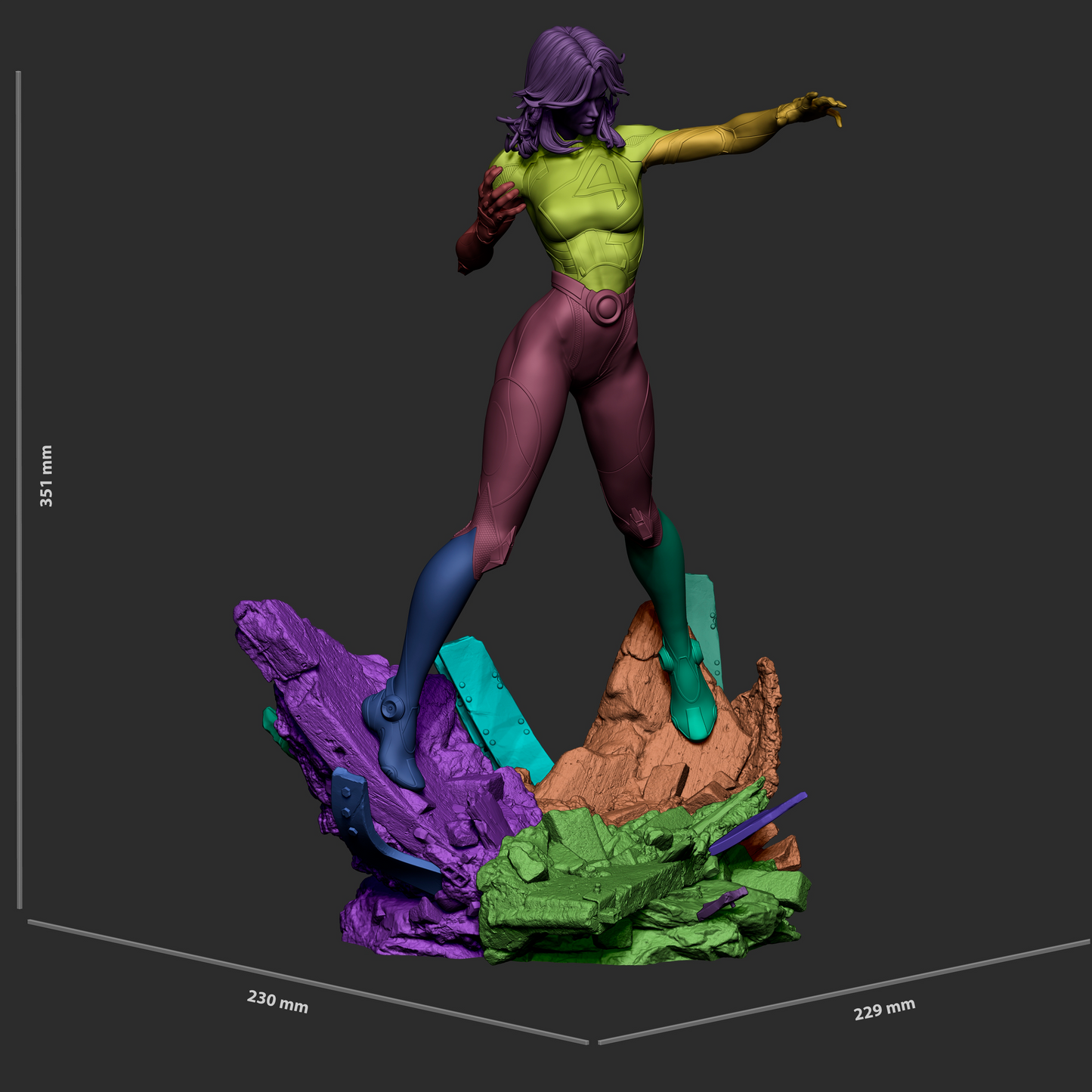 Invisible Woman Marvel Rivals Resin Art (Design by CA3D)