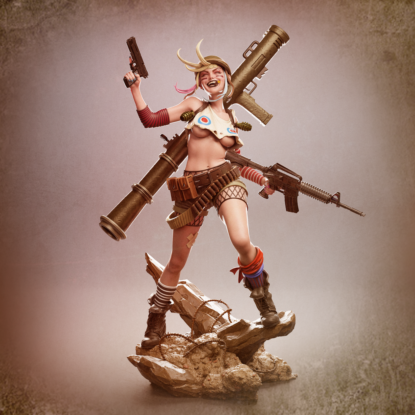 Tank Girl Resin Sculpture (Design by CA3D Studios)
