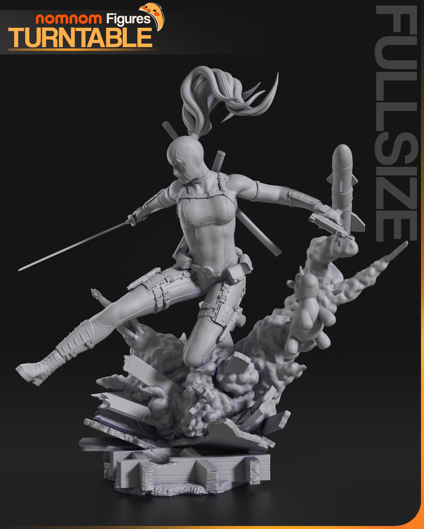 Lady Deadpool Resin Sculpture Fan Art Pro Painted - MTO