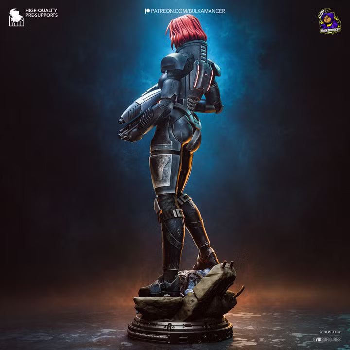 Jane Shepard Mass Effect Resin Art (Design by Bulkamancer)