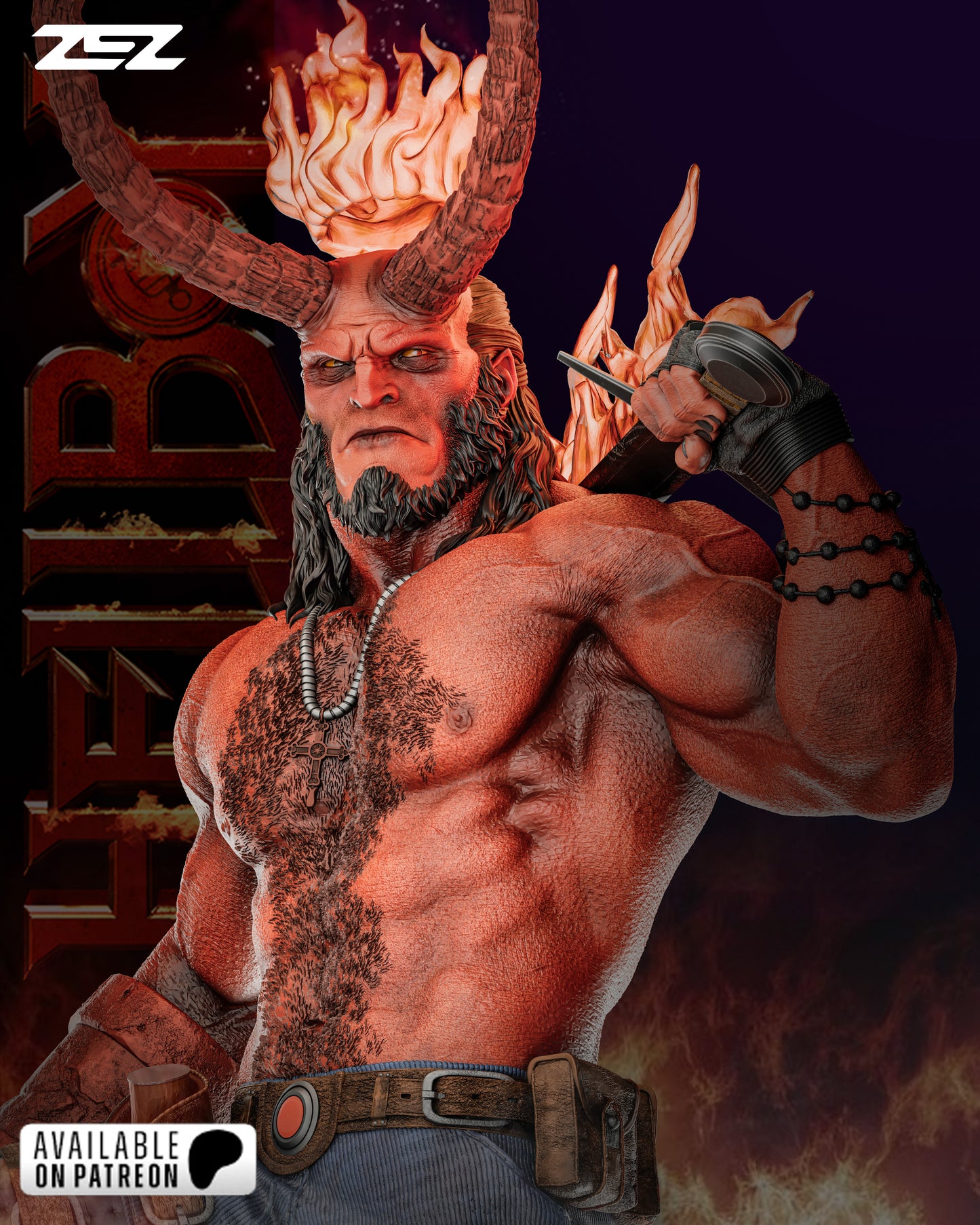 Hellboy Resin Sculpture Fan Art Pro - MTO (ZEZ)