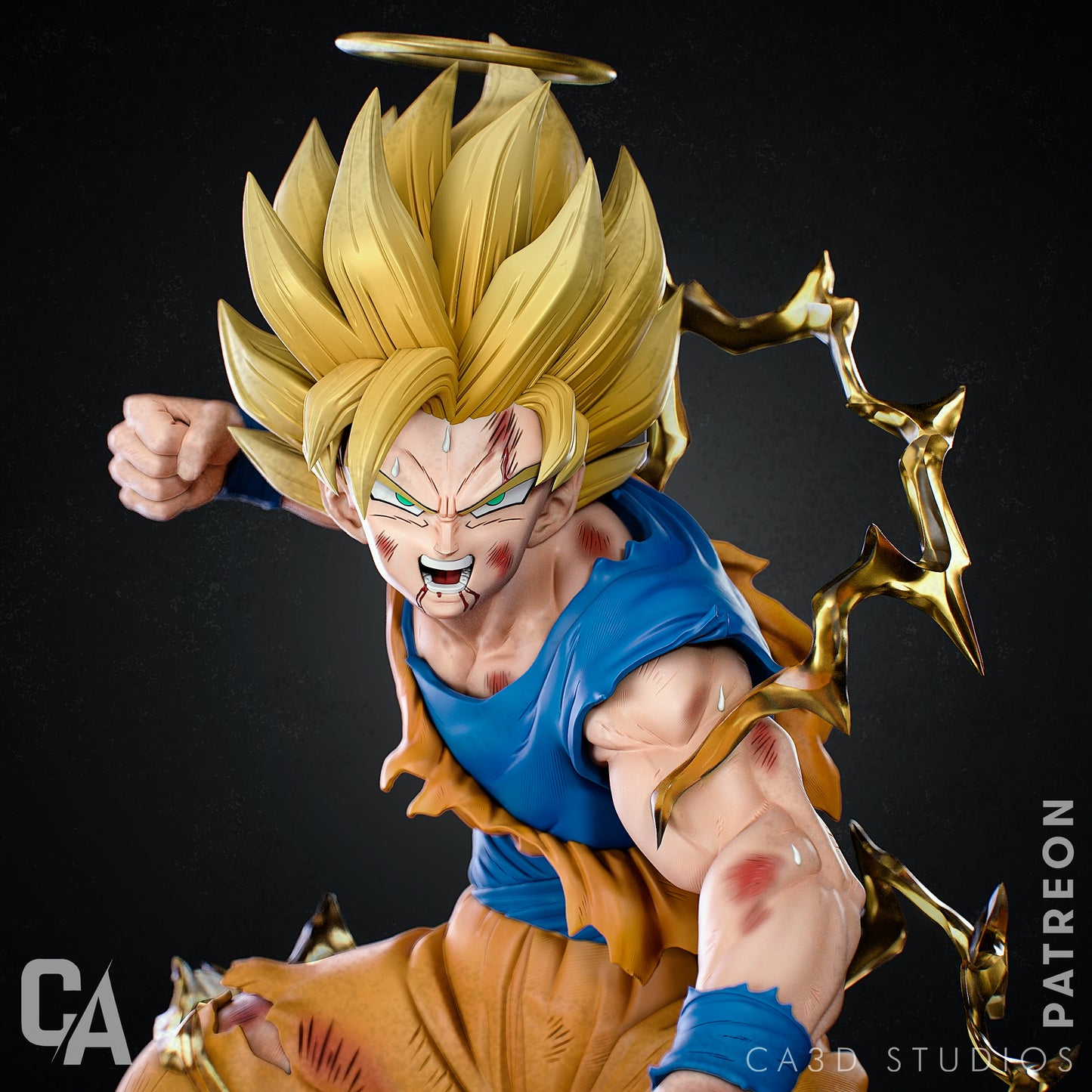 Dragon Ball Z Goku Collectible Resin Fan Art Pro Painted - MTO