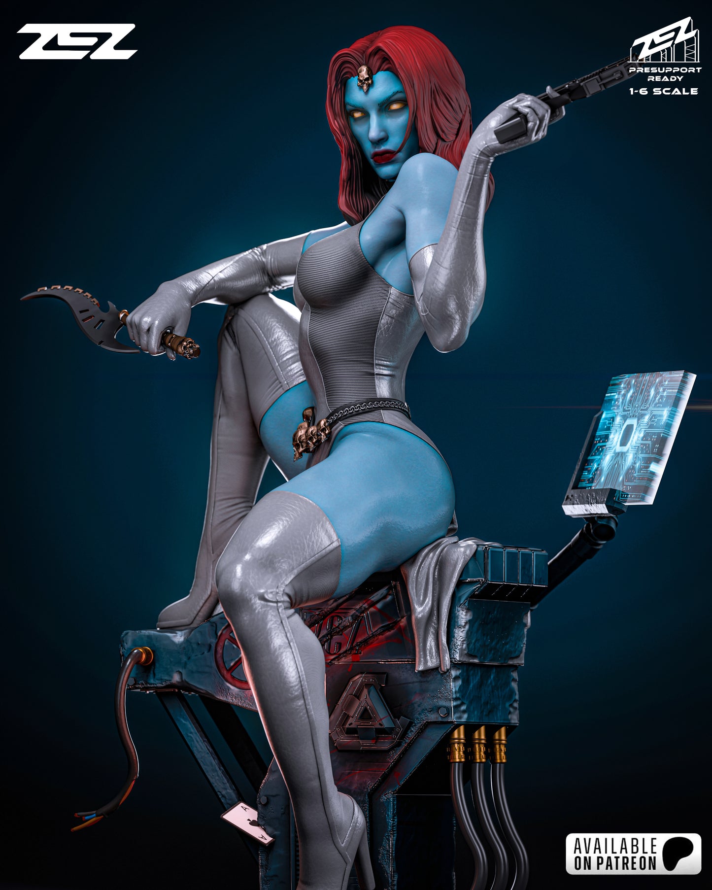Mystique Resin Sculpture Fan Art - MTO (ZEZ)