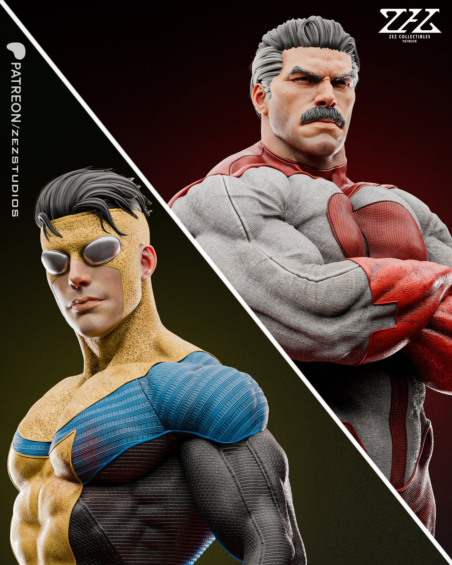 Invincible and Omni-man Resin Fan Art Pro Painted - MTO (ZEZ)