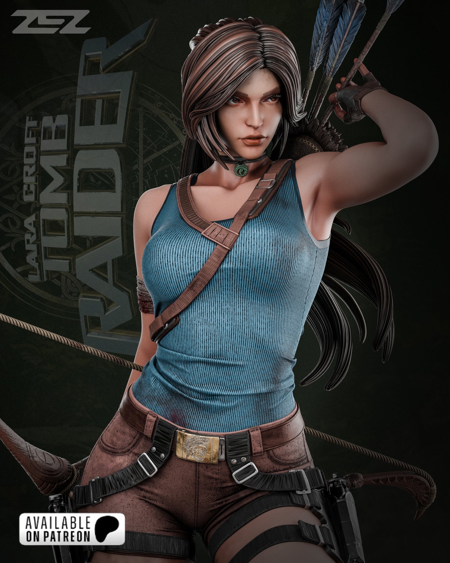 Lara Croft Resin Fan Art Pro Painted - MTO ZEZ
