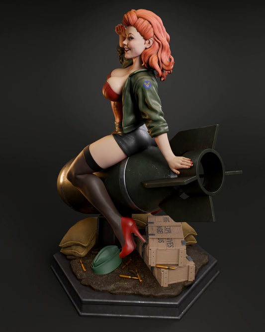 Pinup Air Force Bomber Resin Fan Art MTO (Design by Abe3D)