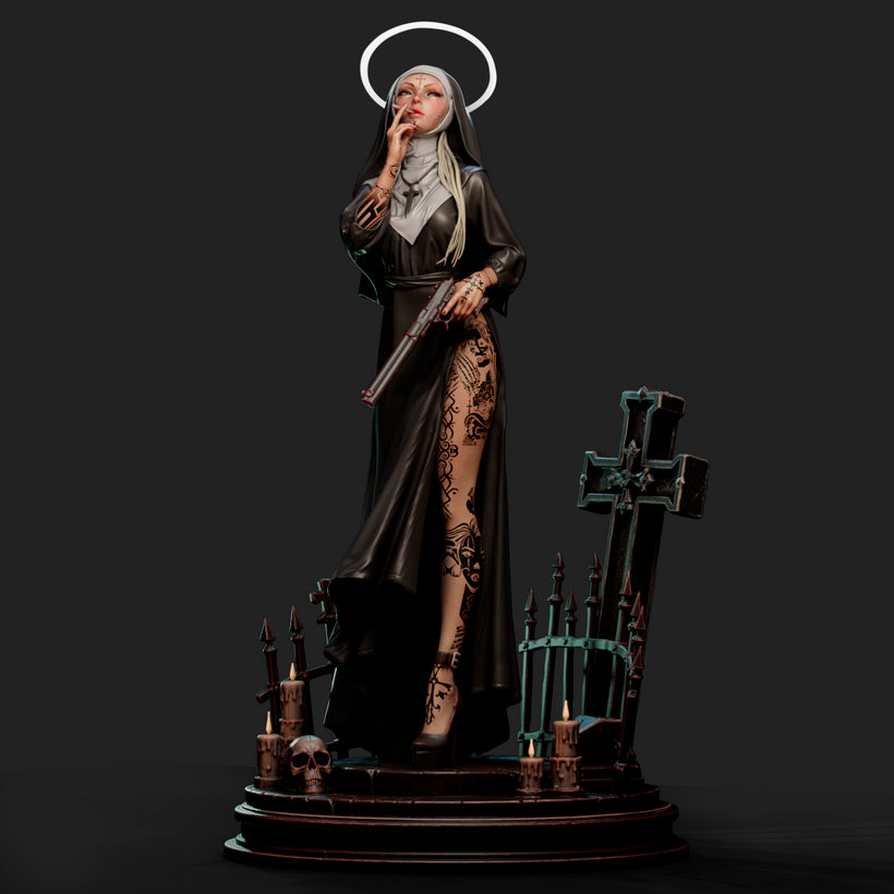 Nun with a Gun Resin Art (Vyra Version)