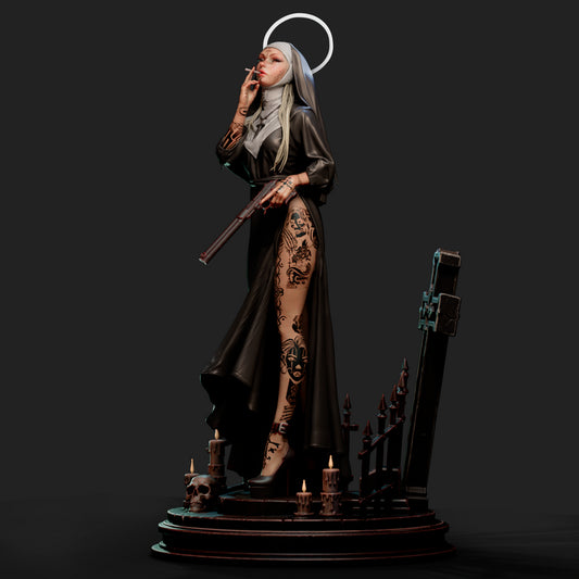 Nun with a Gun Resin Art (Vyra Version)