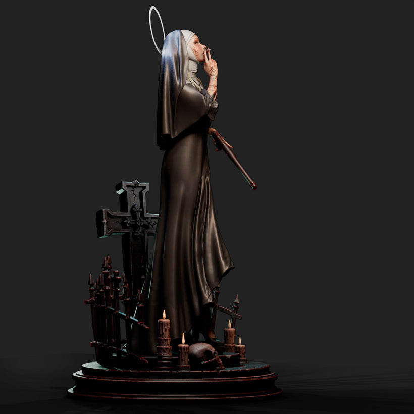 Nun with a Gun Resin Art (Vyra Version)