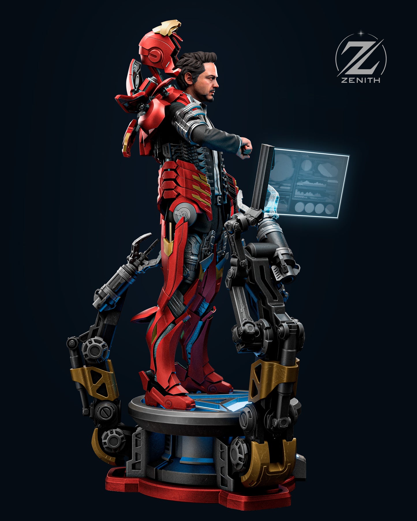 Tony Stark Resin Art (Design by Zenith)