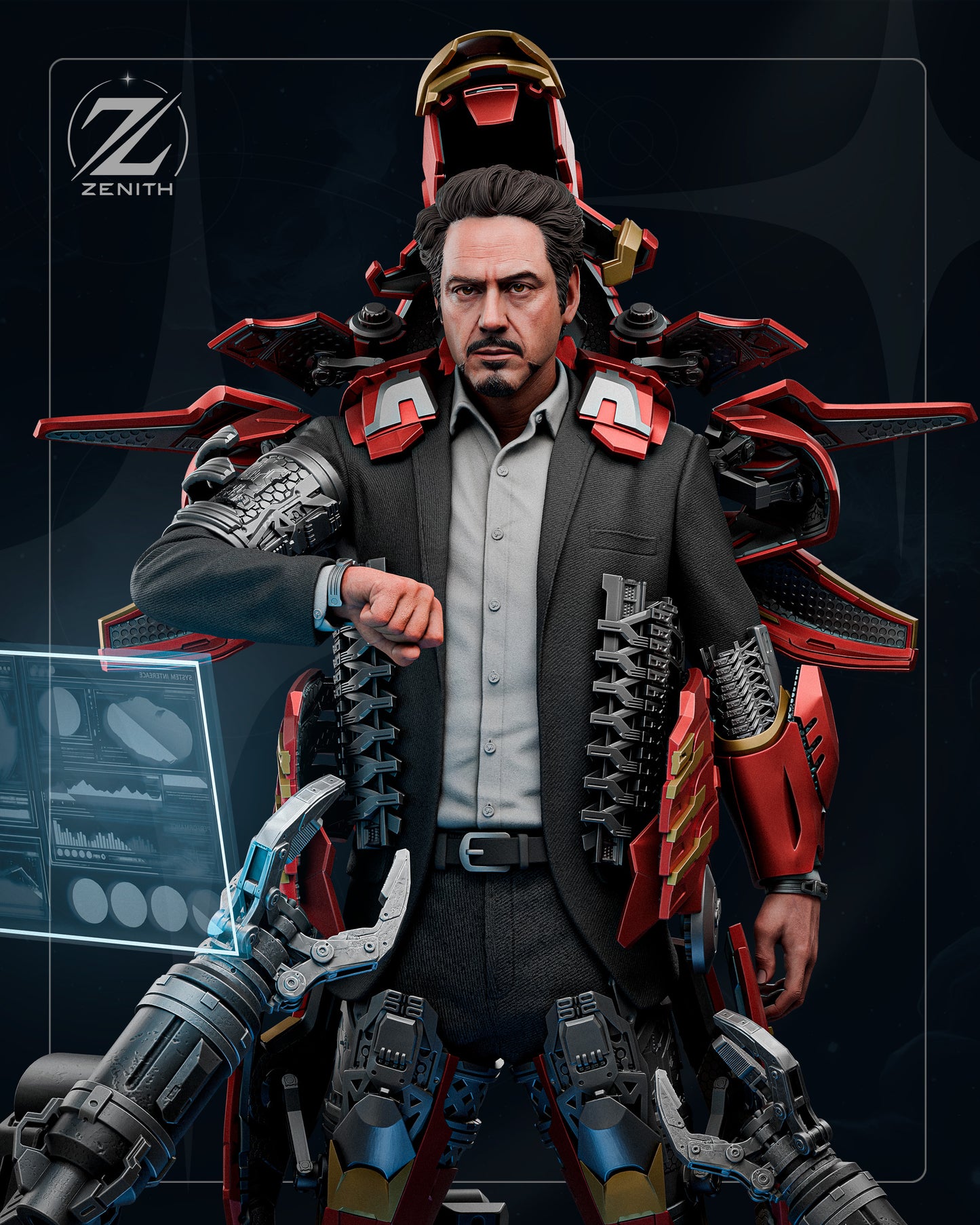 Tony Stark Resin Art (Design by Zenith)
