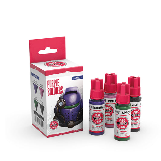 AK Quick Gen Acrylic Contrast Paint Set - Purple Soldiers
