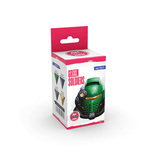 AK Quick Gen Acrylic Contrast Paint Set -  Green Soldiers