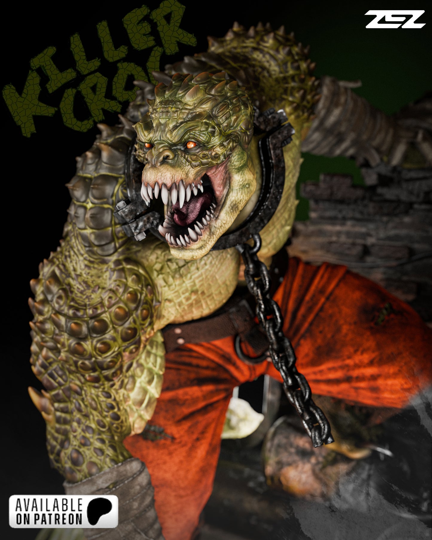 Killer Crocodile Resin Sculpture Fan Art Pro - MTO (ZEZ)