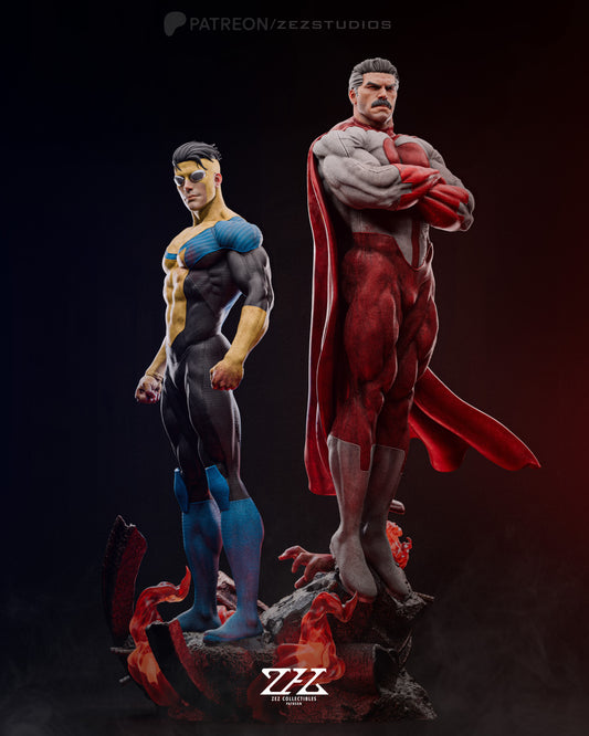 Invincible and Omni-man Resin Fan Art Pro Painted - MTO (ZEZ)