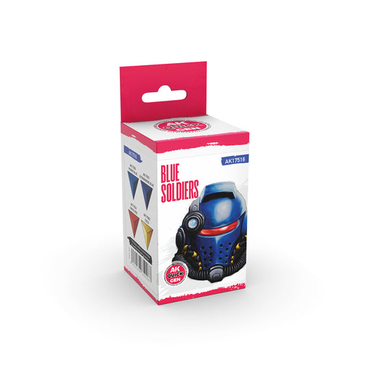 AK Quick Gen Acrylic Contrast Paint Set - Blue Soldiers