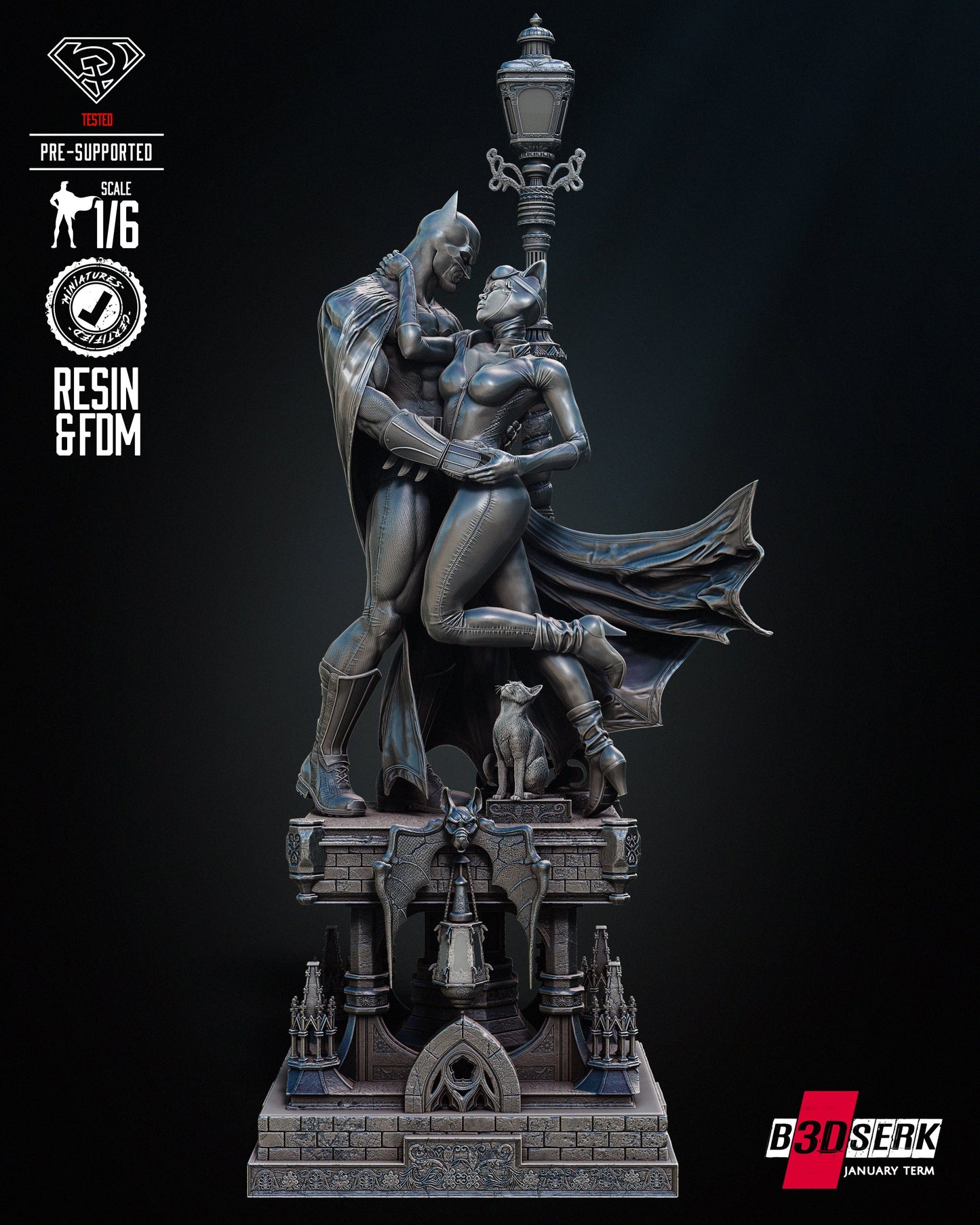 Batman & Catwoman Diorama Resin Fan Art - MTO